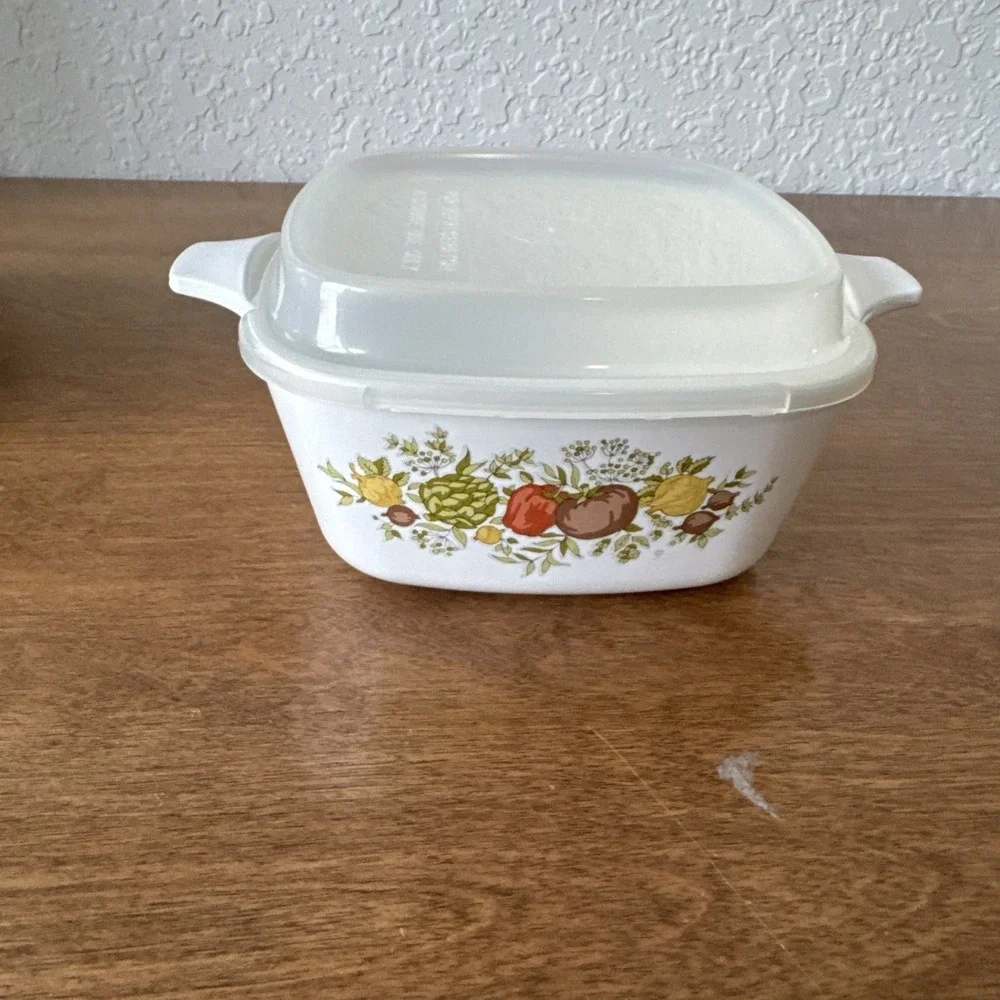 Vintage Corning Ware le Persil Spice of Life-P43B Casserole Dish W/lids Set Of 2